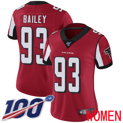 Atlanta Falcons Limited Red Women Allen Bailey Home Jersey NFL Football #93 100th Season Vapor Untouchable